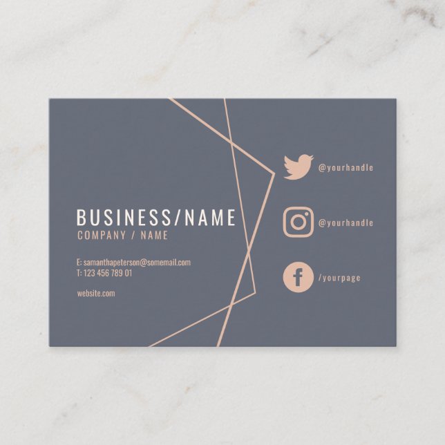 Rustic social media business card (Front)