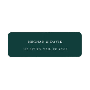 Rustic Solid Hunter Green Wedding Label Return Address Label