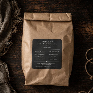 Rustic Sourdough Bread Ingredients Label Sticker