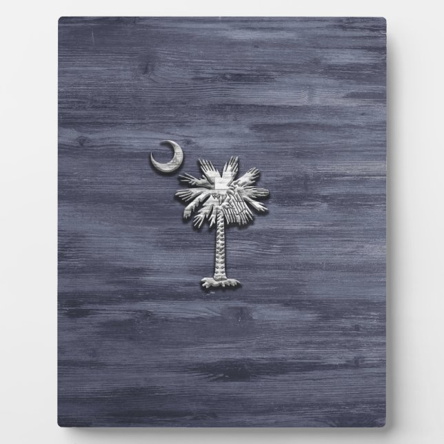 Rustic South Carolina Palmetto and Moon Plaque (Front)