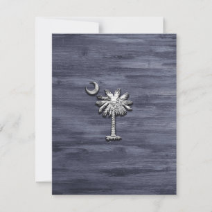 Rustic South Carolina Palmetto and Moon Thank You Card