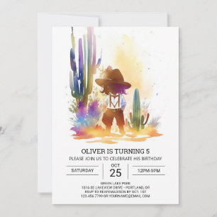 Rustic Southern Cowboy Birthday Invitation