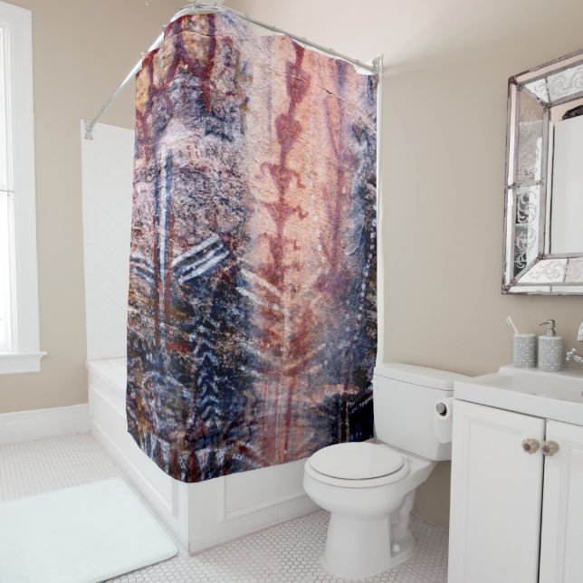 Rustic Southwest Ancient Pictograph Shower Curtain (In Situ)