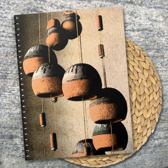 Rustic Southwestern Casita Wind Chimes Still Life Notebook (This rustic wind chime edited photo serves as the cover for this 6.5" x 8.75" notebook. )