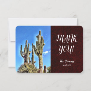 Rustic Southwestern Saguaro Cactus Wedding Thank You Card