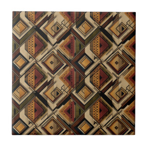 Rustic Southwestern Stripe Pattern (1) Ceramic Tile