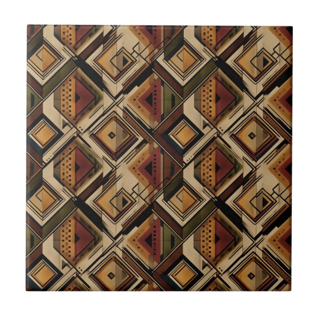 Rustic Southwestern Stripe Pattern (1) Ceramic Tile (Front)