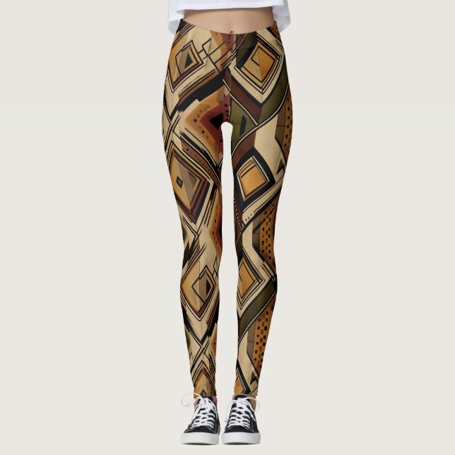 Rustic Southwestern Stripe Pattern (1) Leggings (Front)