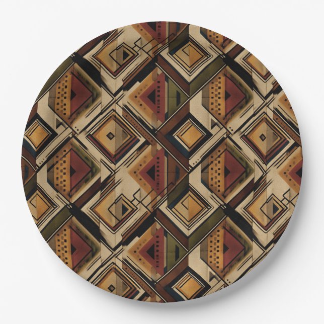 Rustic Southwestern Stripe Pattern (1) Paper Plate (Front)