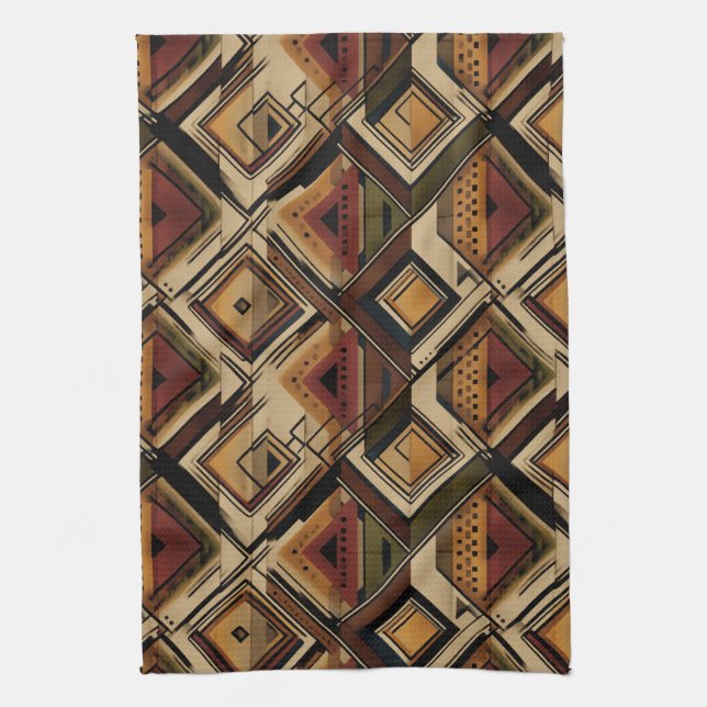 Rustic Southwestern Stripe Pattern (1) Tea Towel (Vertical)