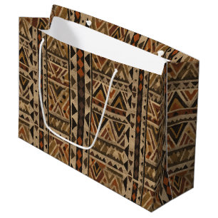 Rustic Southwestern Stripe Pattern (2) Large Gift Bag