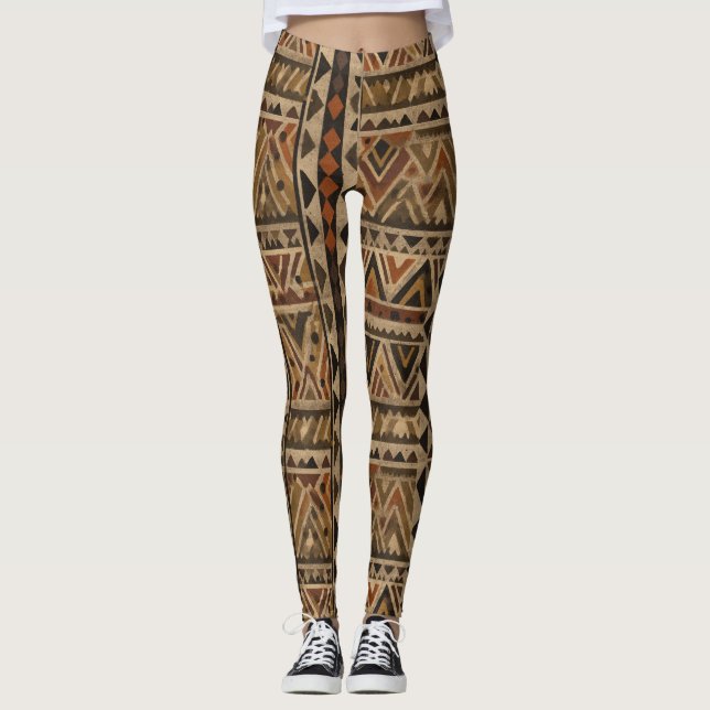 Rustic Southwestern Stripe Pattern (2) Leggings (Front)
