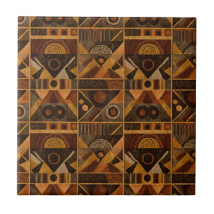 Rustic Southwestern Stripe Pattern (4) Ceramic Tile