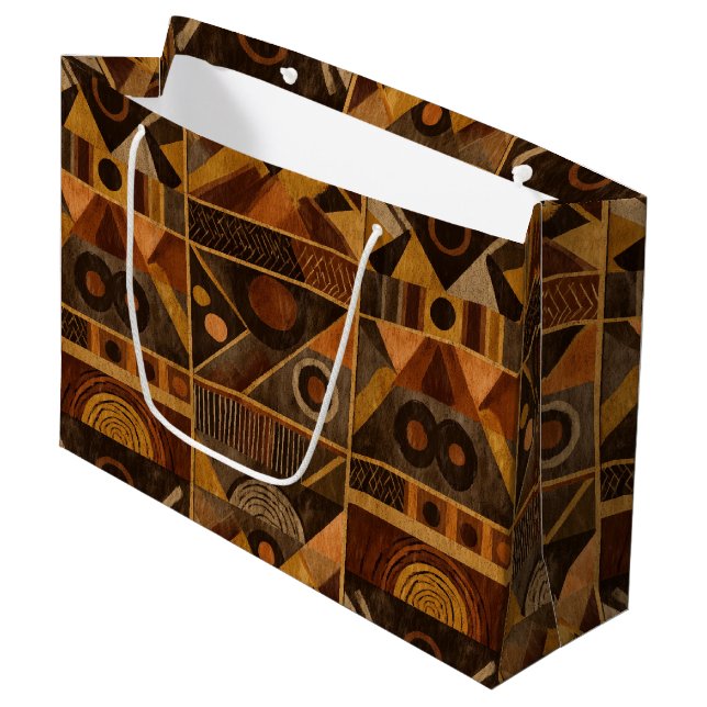Rustic Southwestern Stripe Pattern (4) Large Gift Bag (Front Angled)