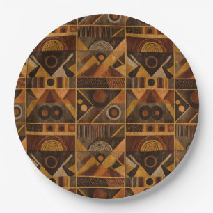 Rustic Southwestern Stripe Pattern (4) Paper Plate