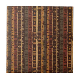 Rustic Southwestern Stripe Pattern (5) Ceramic Tile
