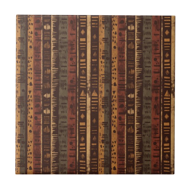 Rustic Southwestern Stripe Pattern (5) Ceramic Tile (Front)