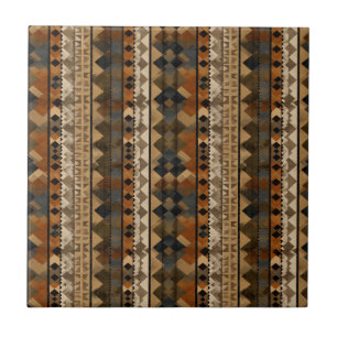 Rustic Southwestern Stripe Pattern (6) Ceramic Tile