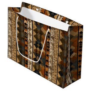 Rustic Southwestern Stripe Pattern (6) Large Gift Bag