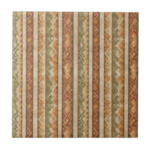 Rustic Southwestern Stripe Pattern (7) Ceramic Tile