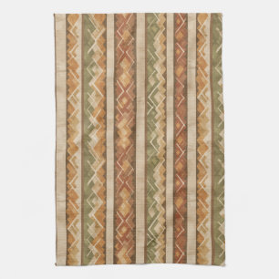 Rustic Southwestern Stripe Pattern (7) Tea Towel