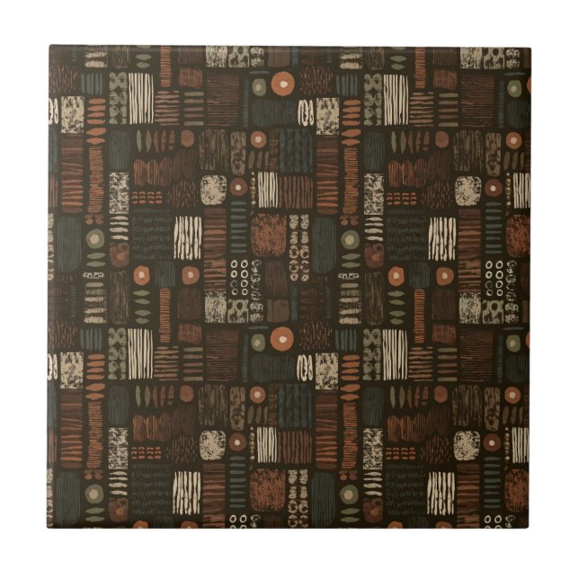 Rustic Southwestern Stripe Pattern (8) Ceramic Tile (Front)