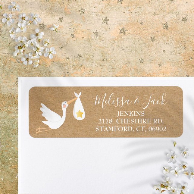 Rustic Special Delivery Stork Return Address Label (Rustic Special Delivery Stork Return Address Label)