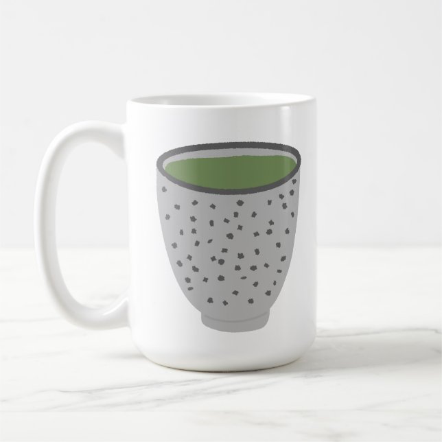 Rustic Speckled Matcha Tea Bowl Pottery Coffee Mug (Left)