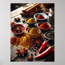 Rustic Spice Kitchen Wall Art Poster