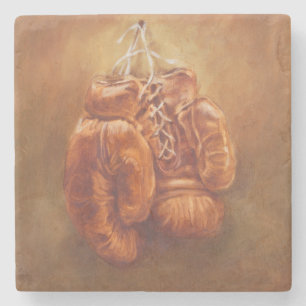 Rustic Sports   Boxing Glove Stone Coaster