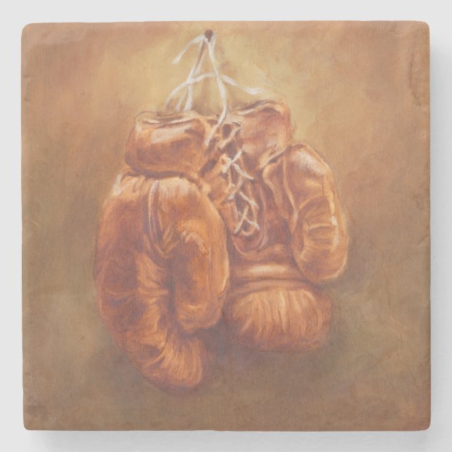 Rustic Sports | Boxing Glove Stone Coaster (Front)