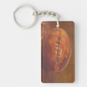 Rustic Sports Football Key Ring