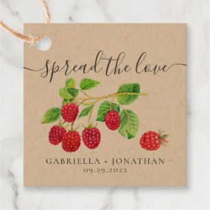 Rustic Spread The Love Raspberry Jam Kraft Paper Favour Tags