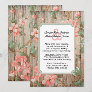 Rustic Spring Blossoms Wedding Invitation