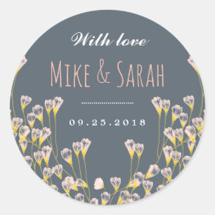 Rustic Spring Flower Garden Wedding Favour Sticker