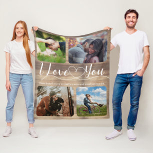 Rustic Spring Love Couples Photo collage Fleece Blanket
