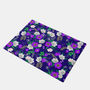 Rustic Spring Pansy Flowers Bouquet Doormat