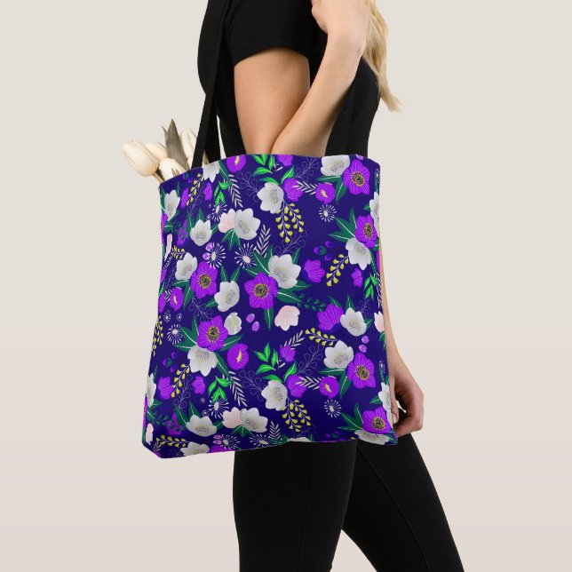 Rustic Spring Pansy Flowers Bouquet Tote Bag (Close Up)