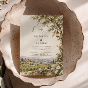 Rustic Spring Vineyard Wedding Oak Tree Invitation
