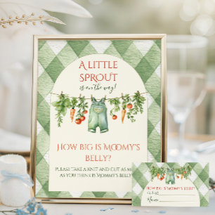 Rustic Sprout Baby Shower How Big Mummy Belly Poster