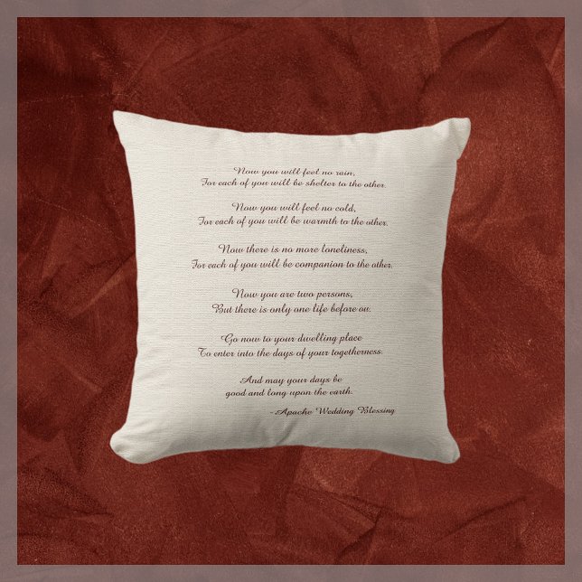 Rustic Square Pillow Apache Blessing Wedding Gift (Creator Uploaded)