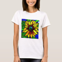Rustic Stained Glass Look Country Sunflower