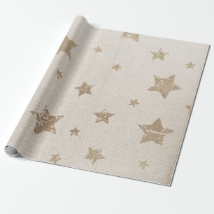 Rustic Star and Burlap Wrapping Paper Roll