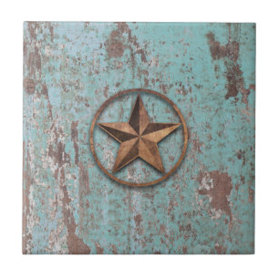 Rustic Star (Blue) Ceramic Tile