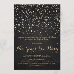 RUSTIC STAR CONFETTI NEW YEAR'S EVE INVITATION