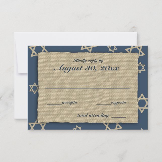 Rustic Star of David Bar Mitzvah Response (Front)