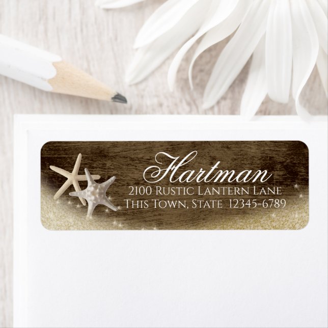 Rustic Starfish Return Address Label (Insitu)