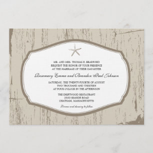 Rustic Starfish Wedding Invitation