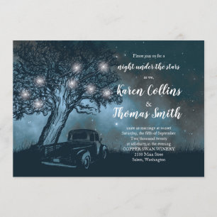 Rustic Stargazing Wedding Invitation