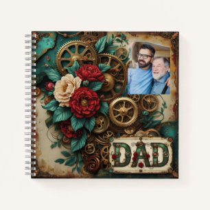 Rustic Steampunk Father’s Day Gearwork Design Notebook
